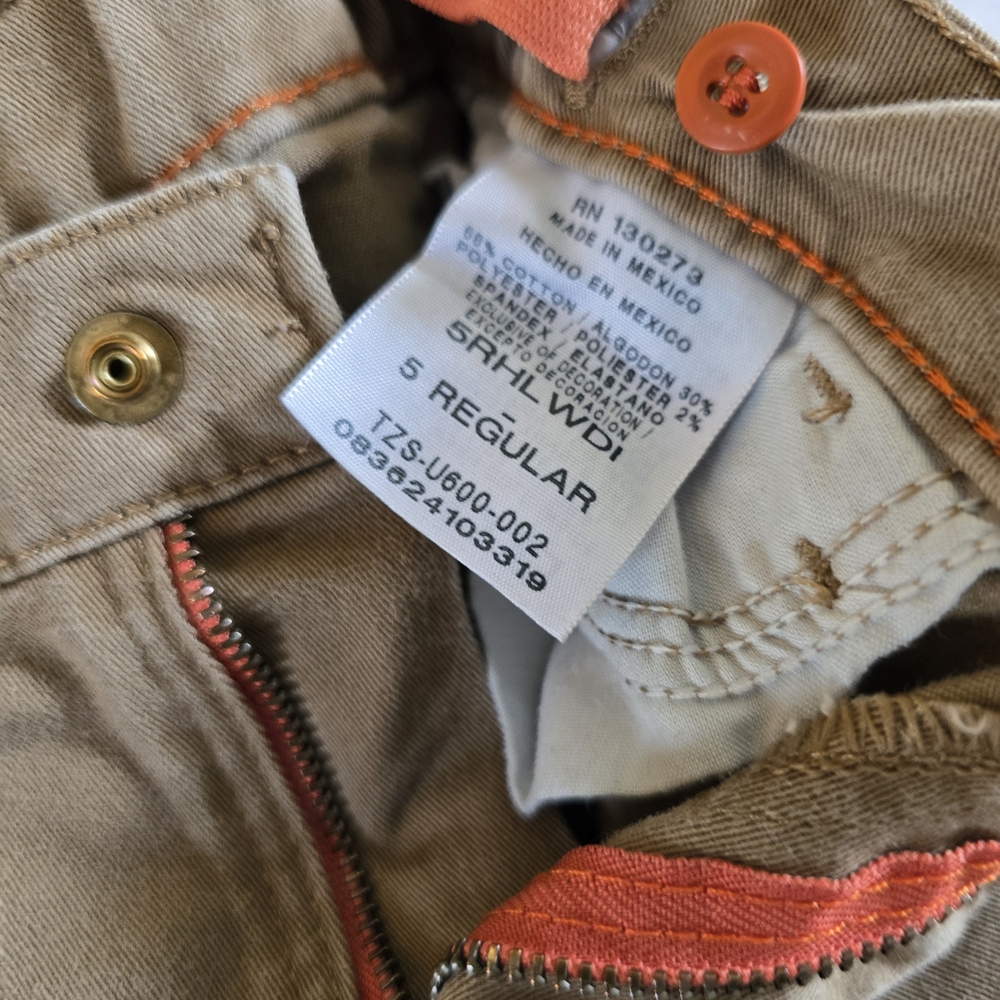 Wrangler Boys' Brown Jeans with Orange Accents - Picture 4 of 4